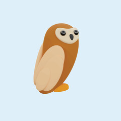 Flying bird concept. Realistic 3d object cartoon style.