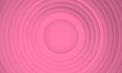 Abstract circle layers texture on pink background with shadow.