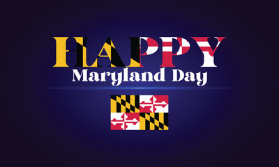 Happy Maryland Day Stylish Text illustration Design