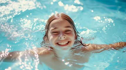 Fototapeta na wymiar Summer Joy in the Swimming Pool. Generative ai