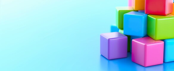 Obraz premium colorful cubes on white HD 8K wallpaper Stock Photographic Image