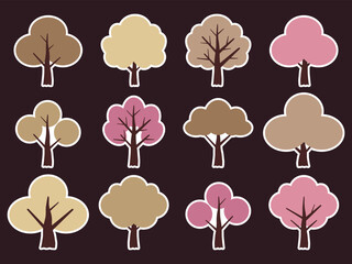 北欧風の木12種セット　オータム　白ふち付き