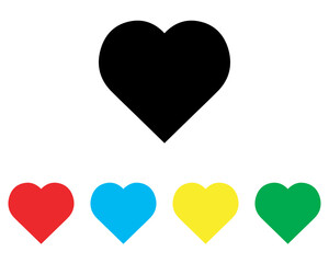 Heart icon vector. Love icon sign symbol in trendy flat style. Set elements in colored icons. Heart vector icon illustration isolated on white background
