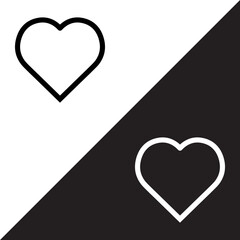 Heart icon vector. Love icon sign symbol in trendy flat style. Heart vector icon illustration isolated on white and black background