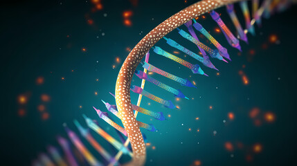 Helix DNA polygonal wireframe molecule helix, medical concept background