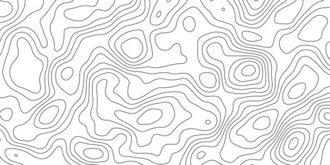 Abstract design with Seamless pattern with lines Topographic map. geographic mountain relief. Retro topographic map. geographic contour map paper texture. terrain path isolated on a white background. - obrazy, fototapety, plakaty