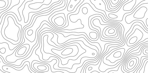 Fototapeta premium Abstract design with Seamless pattern with lines Topographic map. geographic mountain relief. Retro topographic map. geographic contour map paper texture. terrain path isolated on a white background.