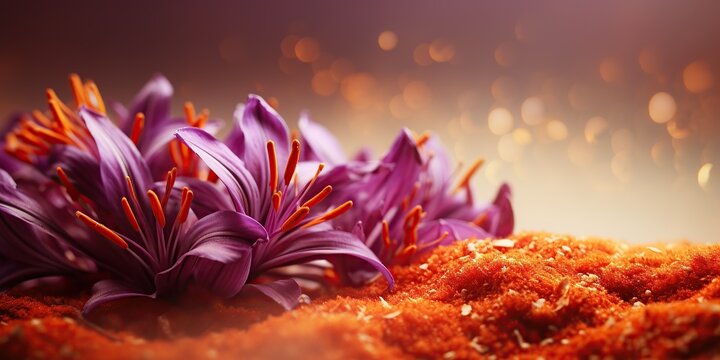 saffron blooms on the sand