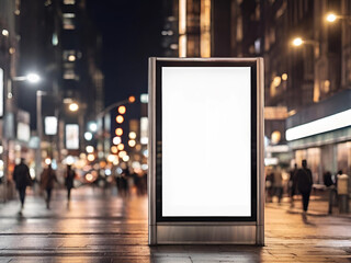 Diffusion_XL_Blank_white_vertical_digital_billboard - obrazy, fototapety, plakaty