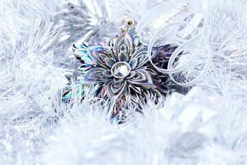 Christmas ornament on a bright background. Soft focus. Close up.	
