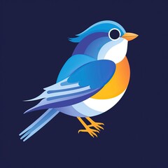 Obraz premium flat vector logo of animal Bluebird Vector image, White Background