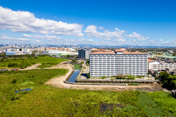 Sucat, Paranaque, Metro Manila, Philippines -  Aerial view of Aerial of Field Residences, a...