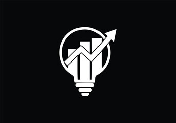 bulb & financial logo Design vector Template icon. 