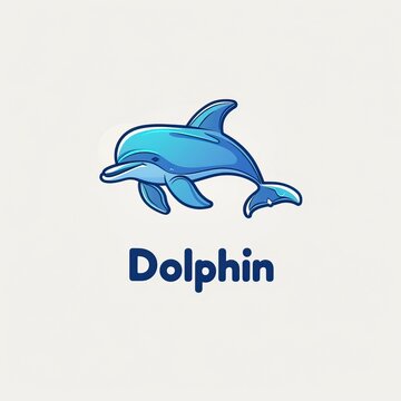 flat vector logo of animal Dolphin Vector image, White Background