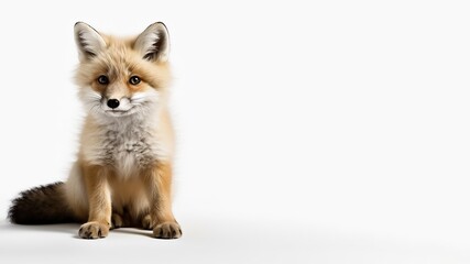 Obraz premium cute white background fox