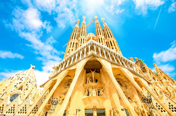 Basilica Sagrada Familia - most popular attraction in Barcelona city, Spain