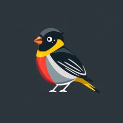 flat vector logo of animal Finch Vector image, White Background