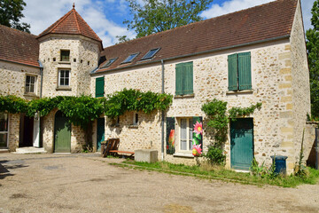 Fototapeta na wymiar Jouy le Moutier; France - august 4 2023 : educational Ecancourt farm