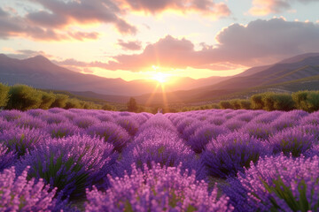 A peaceful stroll through the lavender fields, where fragrant blooms stretch to the horizon,...