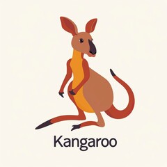 Obraz na płótnie Canvas flat vector logo of animal Kangaroo Vector image, White Background