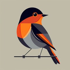 Fototapeta premium flat vector logo of animal Robin Vector image, White Background