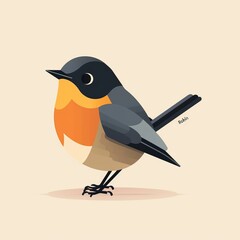 Fototapeta premium flat vector logo of animal Robin Vector image, White Background