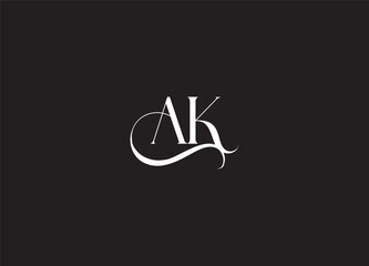 AK Letter Logo Design Template Vector.