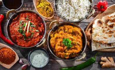 Hot madras paneer and vegetable masala with rice