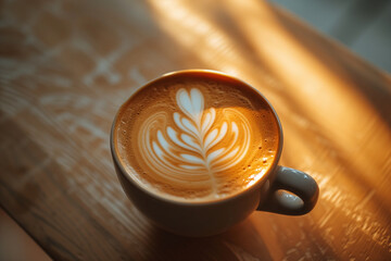 Artistic Latte with Leaf Design