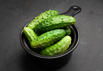 Fresh natural green cucumbers.