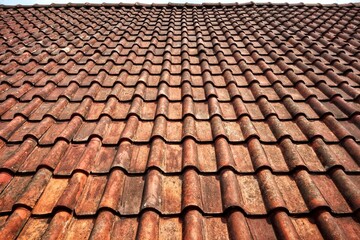 Fototapeta premium Old red roof tile texture.