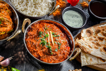 Hot madras paneer and vegetable masala with rice
