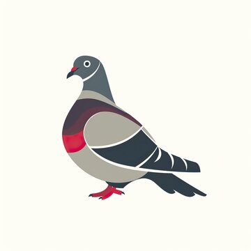 flat vector logo of animal Pigeon Vector image, White Background
