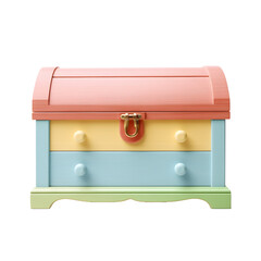 a colorful chest with a lock