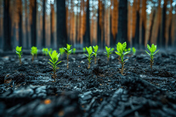 Seedlings growing in fertile soil as a symbol of growth and renewal in nature ideal for environmental and sustainability themes