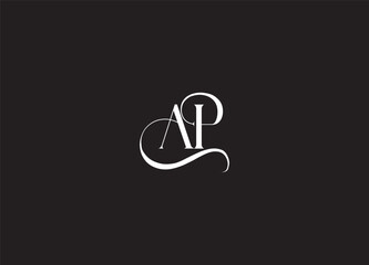 Initial Letter AP Logo. AP Stock Letter Logo design.