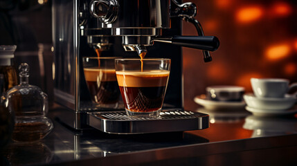  A sleek espresso machine crafting the perfect