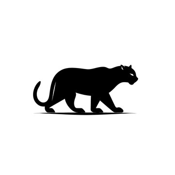 a black panther with a white background