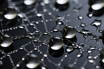 The Calm Art of Water Droplets Spherical Beauty on a Grey Background