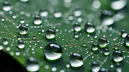 Water Droplet on Leaf Soothing Patterns of Dew A Study of Fluidity and Calmness in Macro Detail