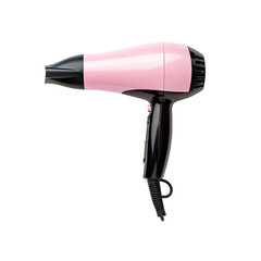 Hair dryer cutout,clipart, perfect toilet equipment, isolated on a transparent and white background.