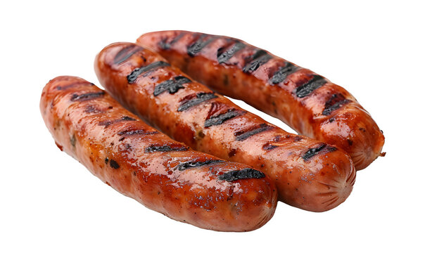 a group of sausages on a white background