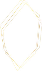 Golden geometric frame. Wedding thin line border. Simple modern rectangle abstract shape. Luxury foil design for invitation and menu.