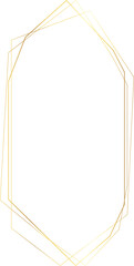 Golden geometric frame. Wedding thin line border. Simple modern rectangle abstract shape. Luxury foil design for invitation and menu.