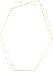 Golden geometric frame. Wedding thin line border. Simple modern rectangle abstract shape. Luxury foil design for invitation and menu.