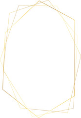 Golden geometric frame. Wedding thin line border. Simple modern rectangle abstract shape. Luxury foil design for invitation and menu.