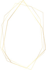 Golden geometric frame. Wedding thin line border. Simple modern rectangle abstract shape. Luxury foil design for invitation and menu.