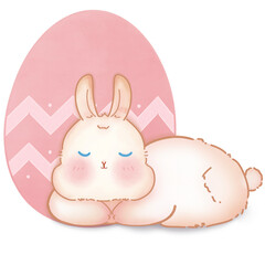 easter bunny with easter eggs