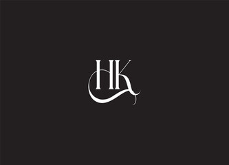 Initial letter HK logo design creative modern - obrazy, fototapety, plakaty