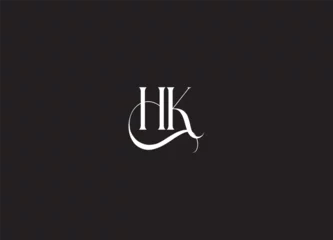 Foto op Plexiglas Initial letter HK logo design creative modern © dulatali